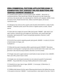 IOWA COMMERCIAL PESTICIDE APPLICATORS EXAM 1C EXAMINATION TEST 2026/2027 SOLVED QUESTIONS