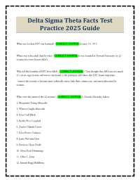 Delta Sigma Theta Facts Test Practice 2025 Guide