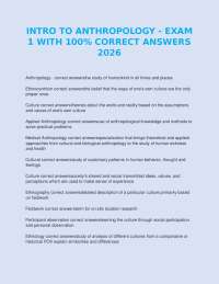 INTRO TO ANTHROPOLOGY - EXAM 1 WITH 100% CORRECT ANSWERS 2026