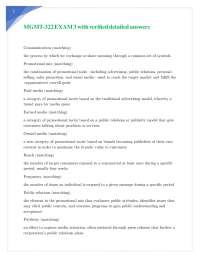 MGMT-322 EXAM 3 with verified detailed answers