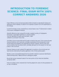 INTRODUCTION TO FORENSIC SCIENCE: FINAL EXAM WITH 100% CORRECT ANSWERS 2026