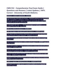 CMN 552 - Comprehensive Final Exam Guide | Questions and Answers | Latest Updates | 100%