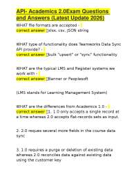 API- Academics 2.0Exam Questions and Answers (Latest Update 2026)
