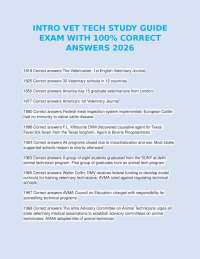 INTRO VET TECH STUDY GUIDE EXAM WITH 100% CORRECT ANSWERS 2026