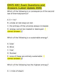 ENVS 4261 Exam Questions and Answers (Latest Update 2026)