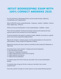 INTUIT BOOKKEEPING EXAM WITH 100% CORRECT ANSWERS 2026