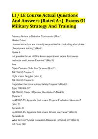 LI / LE Course Actual Questions And Answers (Rated A+), Exams Of Military Strategy And Tra