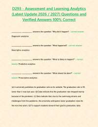D293 - Assessment and Learning Analytics (Latest Update 2026 / 2027) Questions and Verifie