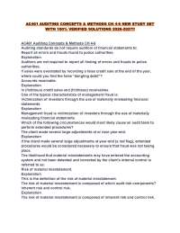 AC461 AUDITING CONCEPTS & METHODS CH 4-6 NEW STUDY SET WITH 100% VERIFIED SOLUTIONS 2026
