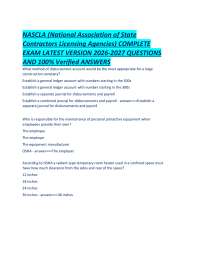 NASCLA (National Association of State Contractors Licensing Agencies) COMPLETE EXAM LATEST