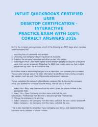 INTUIT QUICKBOOKS CERTIFIED USER DESKTOP CERTIFICATION - INTERACTIVE PRACTICE EXAM WITH 10