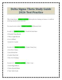 Delta Sigma Theta Study Guide 2026 Test Practice