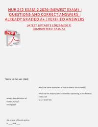 NUR 242 Exam 2 Guide 2026: Nursing Policy, Law & Practice Questions