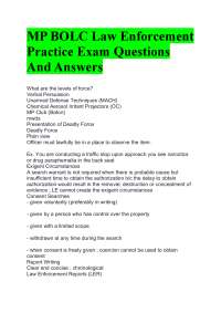 MP BOLC Law Enforcement Practice Exam Questions And Answers