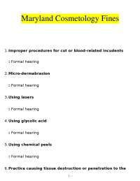 Maryland Cosmetology Fines Exam 2026 (PDF) | Laws & Violations | Maryland
