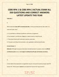 CEBS RPA 1 & CEBS RPA 2 – Actual Exam | All 350 Questions and Correct Answers (Latest Upda