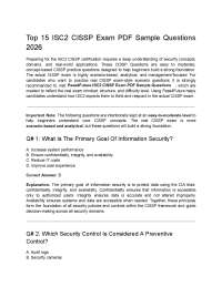 Top 15 ISC2 CISSP Exam PDF Sample Questions 2026