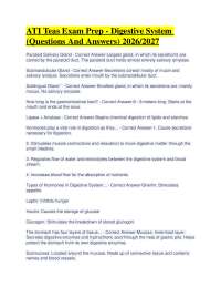 ATI Teas Exam Prep - Digestive System (Questions And Answers) 2026/2027