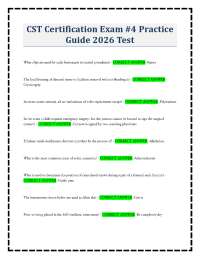 CST Certification Exam #4 Practice Guide 2026 Test