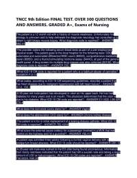 TNCC 9th Edition FINAL TEST. OVER 300 QUESTIONS AND ANSWERS. GRADED A+,