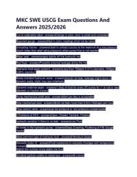MKC SWE USCG Exam Questions And Answers 2025/2026 Out of calibration label - answers