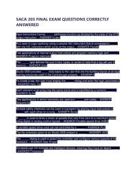 SACA 203 FINAL EXAM QUESTIONS CORRECTLY ANSWERED