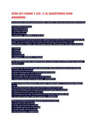 SCM 421 EXAM 1 (Ch. 1-6) QUESTIONS AND ANSWERS