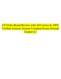 CCI Echo Board Review with All Correct & 100% Verified Answers |Actual Complete Exam |Alr