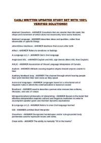 CASLI WRITTEN UPDATED STUDY SET WITH 100% VERIFIED SOLUTIONS!!