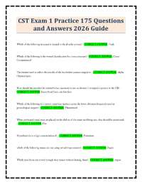 CST Exam 1 Practice 175 Questions and Answers 2026 Guide
