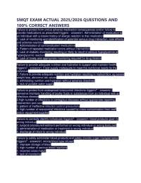 SMQT EXAM ACTUAL 2025/2026 QUESTIONS AND 100% CORRECT ANSWERS