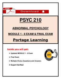 PSYC 210 Modules 1–8 Exams & Final 2026 (PDF) | Abnormal Psychology | Portage Learning