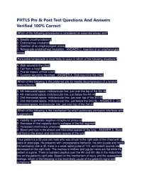 PHTLS Pre & Post Test Questions And Answers Verified 100% Correct
