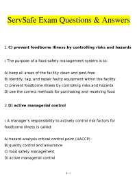 ServSafe Exam 2026 (PDF) | Food Safety Management | Hospitality Programs