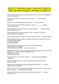 RCIS CCI Practice Exam 1 with all Correct & 100% Verified Answers |Already Graded A+