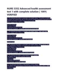 NURS 5352 Advanced health assessment test 1 with complete solution | 100% VERIFIED