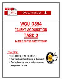 WGU D354 Task 2 (PDF) | Talent Acquisition | Passed First Attempt