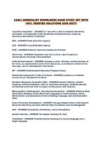 CASLI GENERALIST KNOWLEDGE EXAM STUDY SET WITH 100% VERIFIED SOLUTIONS 2026-2027!!