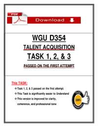 WGU D354 Talent Acquisition Task 1, 2 & 3 (PDF) | Passed First Attempt