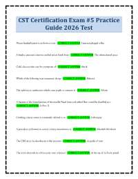 CST Certification Exam #5 Practice Guide 2026 Test
