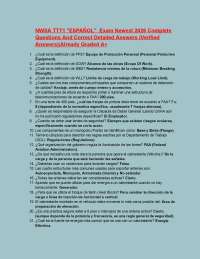 NWSA TTT1 "ESPAÑOL" Exam Newest 2026 Complete Questions And Correct Detailed Answers (Ve