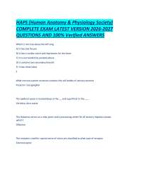 HAPS (Human Anatomy & Physiology Society) COMPLETE EXAM LATEST VERSION 2026-2027 QUESTIONS