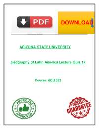 Geography of Latin America, GCU 323, Arizona State University, Fall 2025 – Lecture Quiz 17