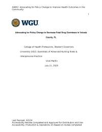 WGU D025: AWM2: Advocating for Policy Change to Improve Health Outcomes in the Community.