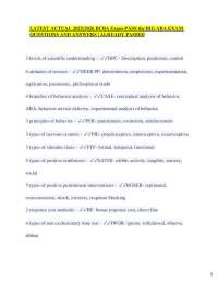 LATEST ACTUAL 2025/2026 BCBA Exam-PASS the BIG ABA EXAM QUESTIONS AND ANSWERS | ALREADY PA