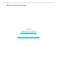 WGU: Learning Technology (D294) SNM1 Task 2: Evaluates Learning Technologies (Solved 2026)