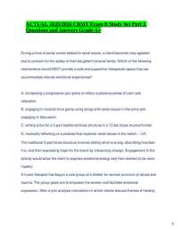 ACTUAL 2025/2026 CBMT Exam B Study Set Part 2 Questions and Answers Grade A+ During a time