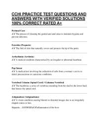 CCHI PRACTICE TEST QUESTIONS AND ANSWERS WITH VERIFIED SOLUTIONS 100% CORRECT RATED A+