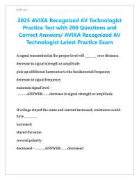 2025 AVIXA Recognized AV Technologist Practice Test with 200 Questions and Correct Answers