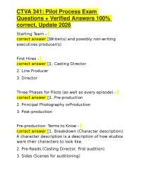 CTVA 341: Pilot Process Exam Questions + Verified Answers 100% correct, Update 2026